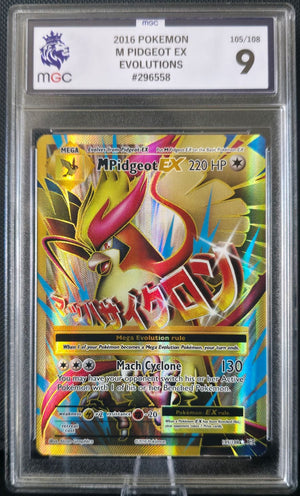 M Pidgeot EX Holo - MGC Graded - 9 - 105/108 - 2016 Pokemon Evolutions