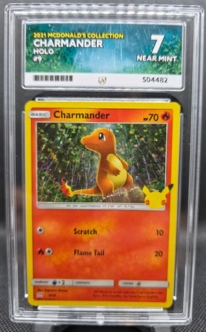 Charmander - ACE Graded 7 - 9/25 - 2021 McDonalds Collection - Pokemon