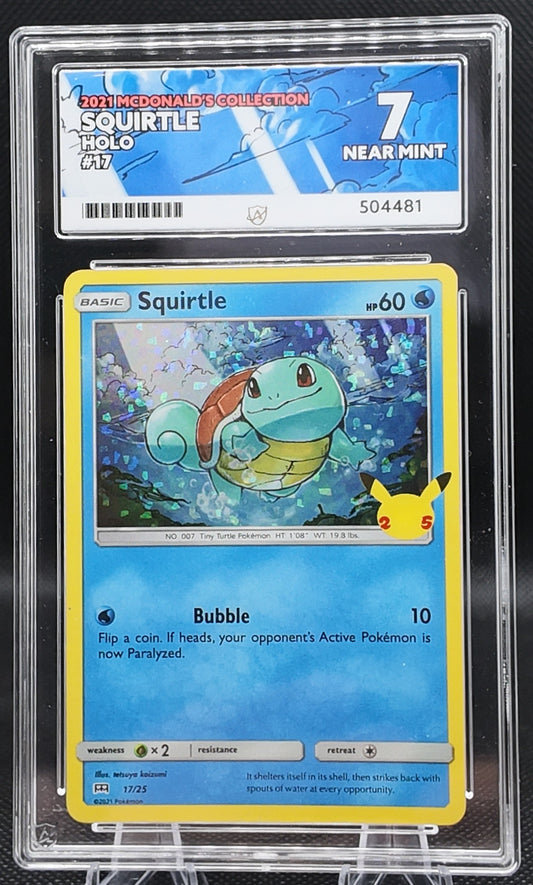 Squirtle - ACE Graded 7 - 17/25 - 2021 McDonalds Collection - Pokemon