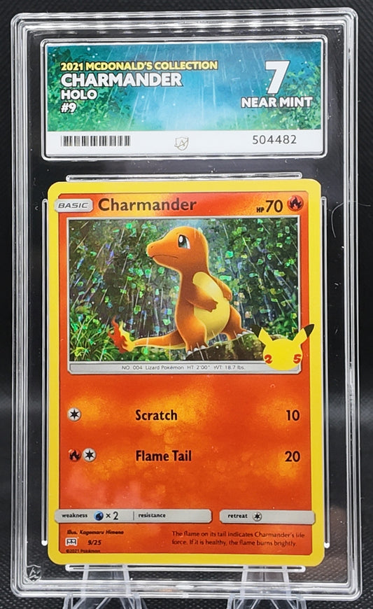 Charmander - ACE Graded 7 - 9/25 - 2021 McDonalds Collection - Pokemon