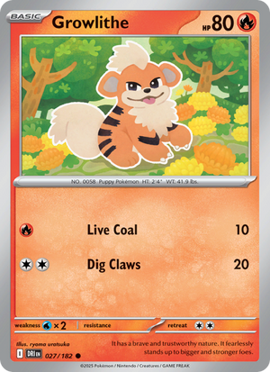 DRI Destined Rivals 027/244 Growlithe (Common - normal)
