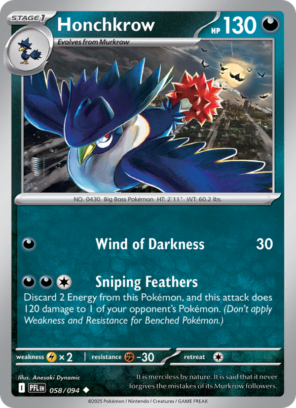 PFL Phantasmal Flames 058/130 Honchkrow (Uncommon - holo)
