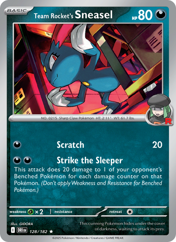 DRI Destined Rivals 128/244 Team Rocket's Sneasel (Rare - holo)