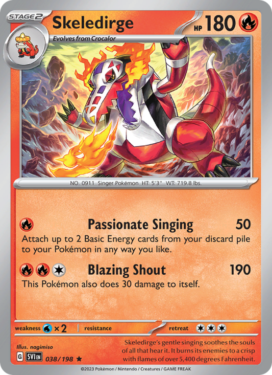 SV Scarlet & Violet 038/258 Skeledirge (Rare - holo)