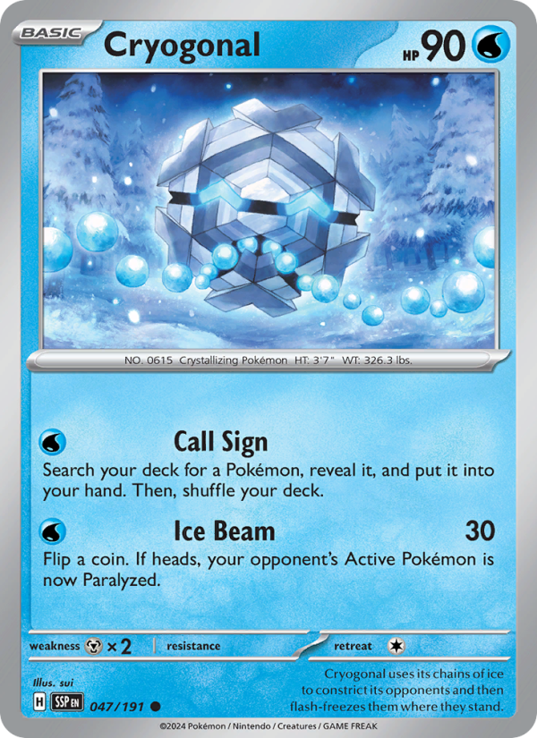 SSP Surging Sparks 047/252 Cryogonal (Common - reverse)