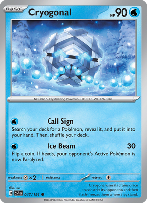 SSP Surging Sparks 047/252 Cryogonal (Common - reverse)