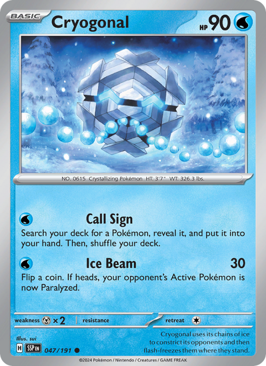 SSP Surging Sparks 047/252 Cryogonal (Common - reverse)