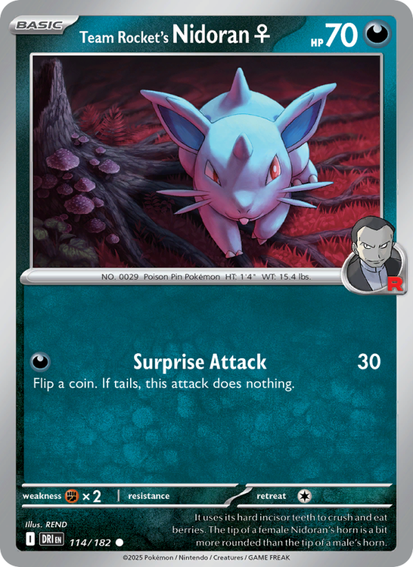 DRI Destined Rivals 114/244 Team Rocket's Nidoran♀ (Common - normal)