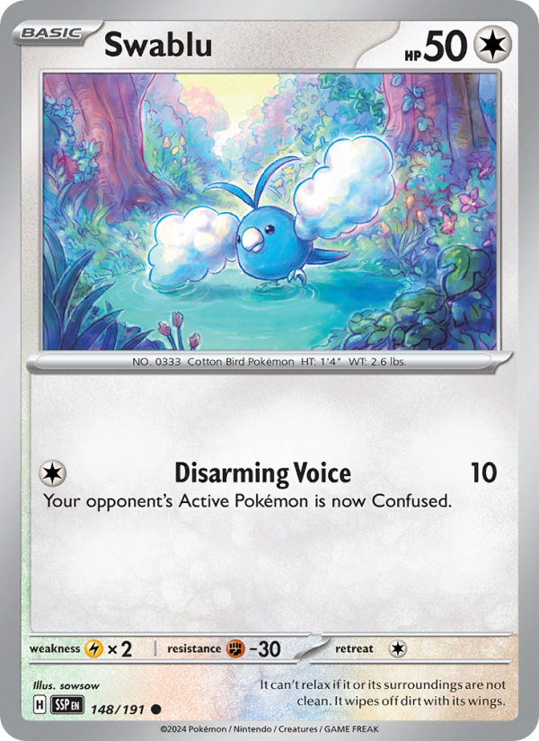 SSP Surging Sparks 148/252 Swablu (Common - reverse)