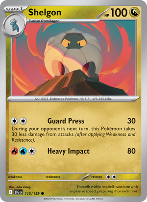 JTG Journey Together 113/190 Shelgon (Common - reverse)