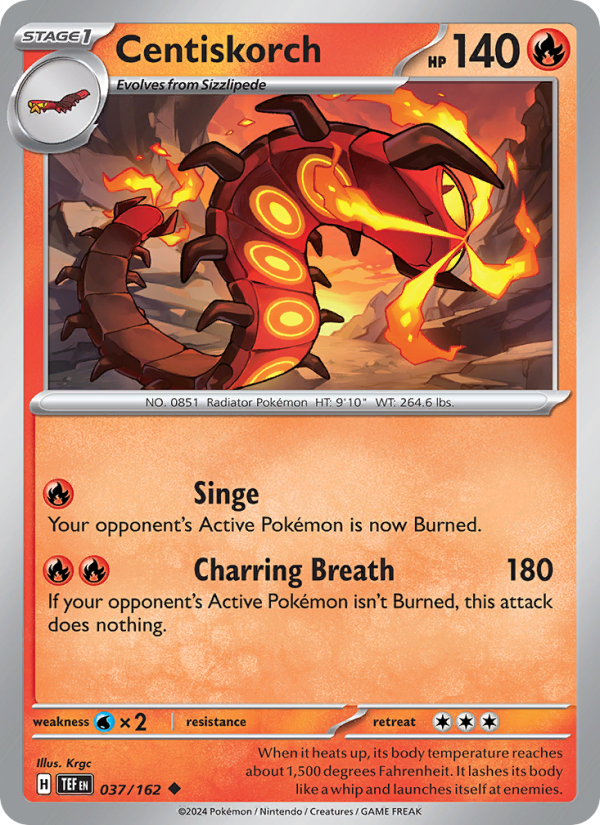 TEF Temporal Forces 037/218 Centiskorch (Uncommon - normal)