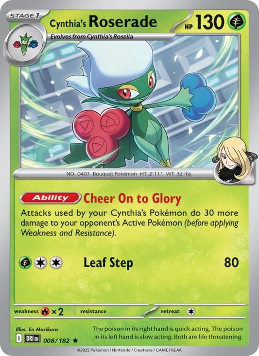 DRI Destined Rivals 008/244 Cynthia's Roserade (Rare - reverse)