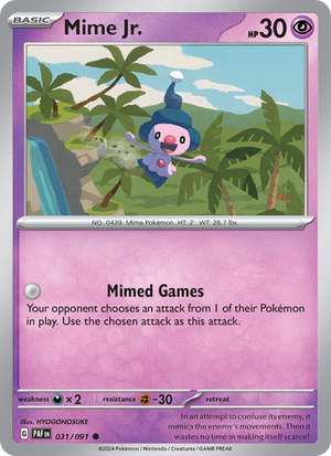 PAF Paldean Fates 031/245 Mime Jr. (Common - reverse)