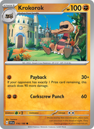 SV Scarlet & Violet 116/258 Krokorok (Common - reverse)