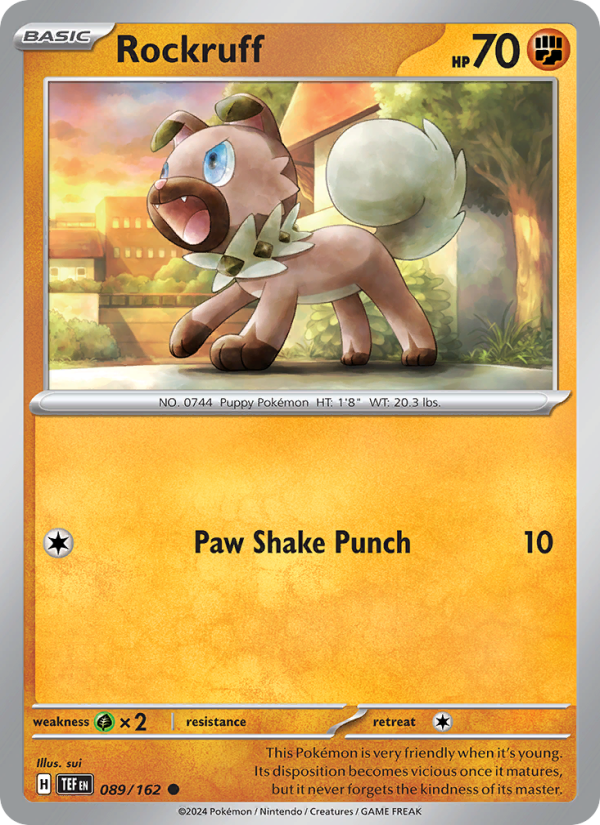TEF Temporal Forces 089/218 Rockruff (Common - reverse)