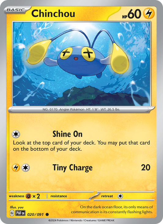 PAF Paldean Fates 020/245 Chinchou (Common - reverse)