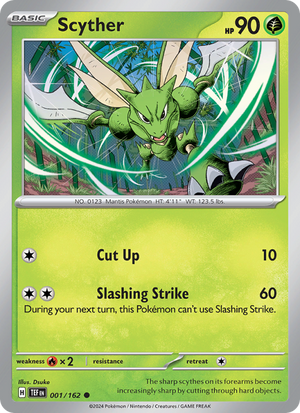 TEF Temporal Forces 001/218 Scyther (Common - reverse)