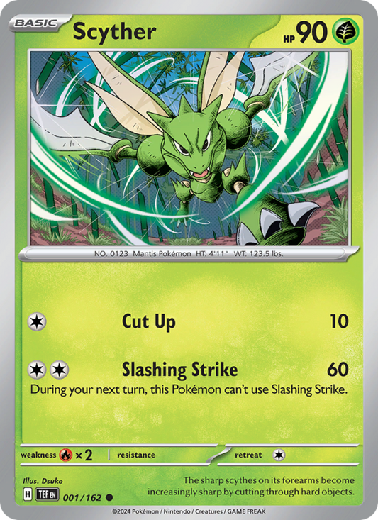 TEF Temporal Forces 001/218 Scyther (Common - reverse)