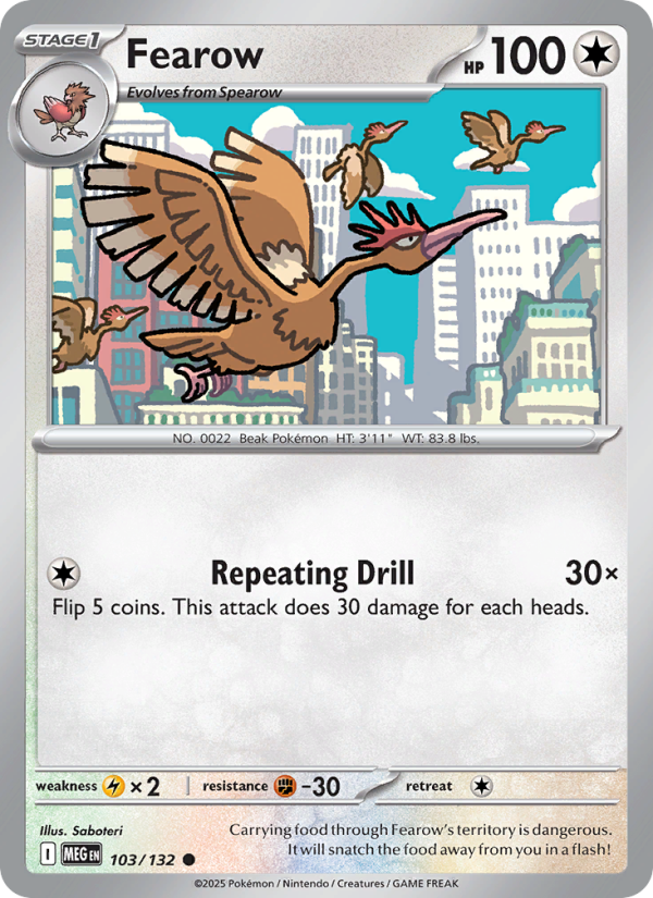 MEG Mega Evolution 103/188 Fearow (Common - reverse)