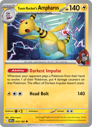 DRI Destined Rivals 074/244 Team Rocket's Ampharos (Uncommon - normal)