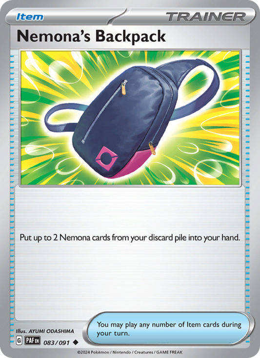 PAF Paldean Fates 083/245 Nemona's Backpack (Uncommon - reverse)