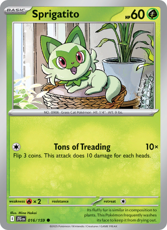 JTG Journey Together 016/190 Sprigatito (Common - reverse)