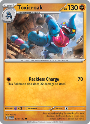 MEG Mega Evolution 079/188 Toxicroak (Common - reverse)