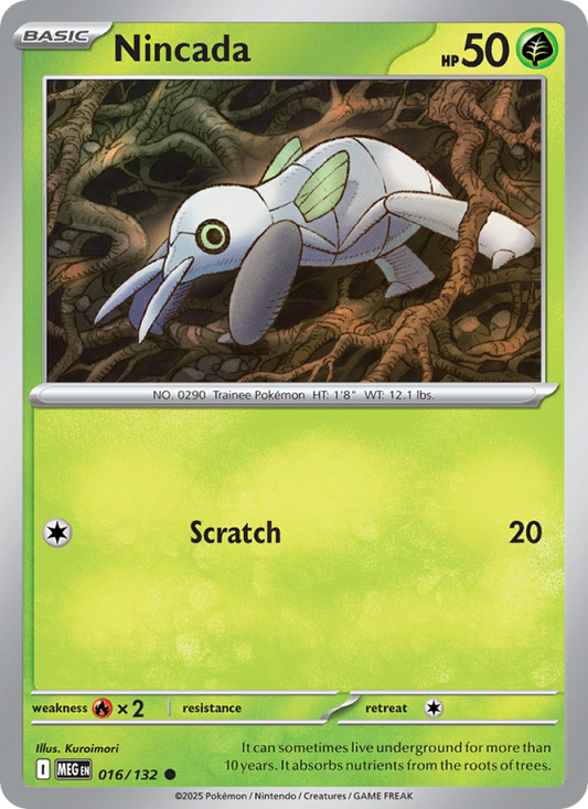 MEG Mega Evolution 016/188 Nincada (Common - reverse)