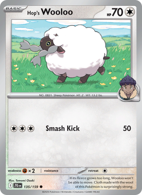 JTG Journey Together 135/190 Hop's Wooloo (Common - holo)