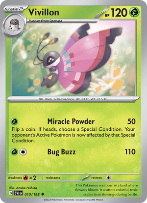 SV Scarlet & Violet 010/258 Vivillon (Uncommon - reverse)