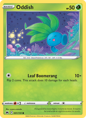 CRZ Crown Zenith 001/230 Oddish (Common - normal)