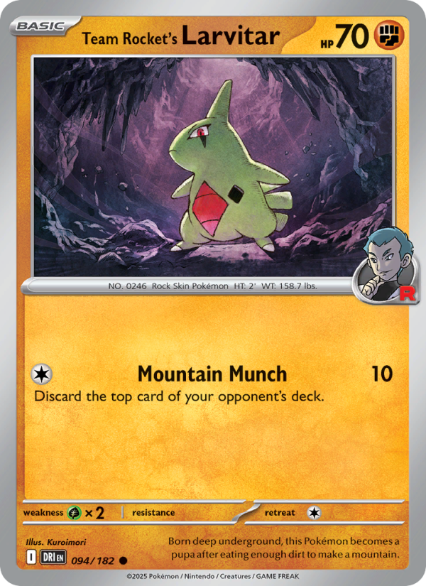 DRI Destined Rivals 094/244 Team Rocket's Larvitar (Common - reverse)