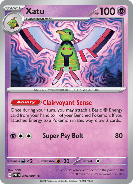 PAF Paldean Fates 026/245 Xatu (Rare - holo)