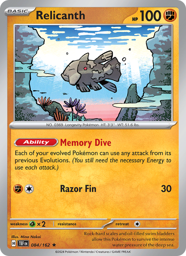 TEF Temporal Forces 084/218 Relicanth (Rare - reverse)