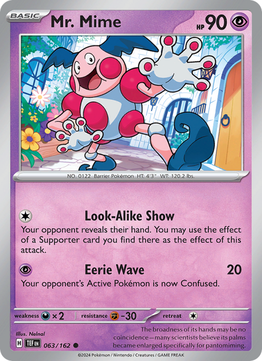 TEF Temporal Forces 063/218 Mr. Mime (Common - reverse)