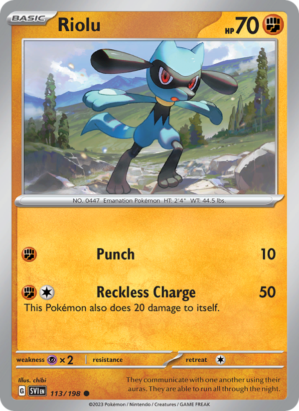 SV Scarlet & Violet 113/258 Riolu (Common - reverse)