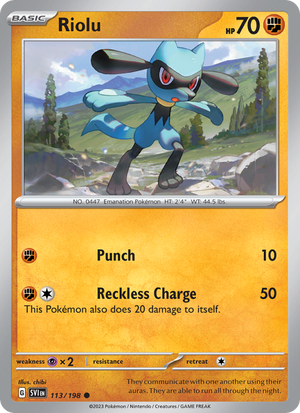SV Scarlet & Violet 113/258 Riolu (Common - reverse)