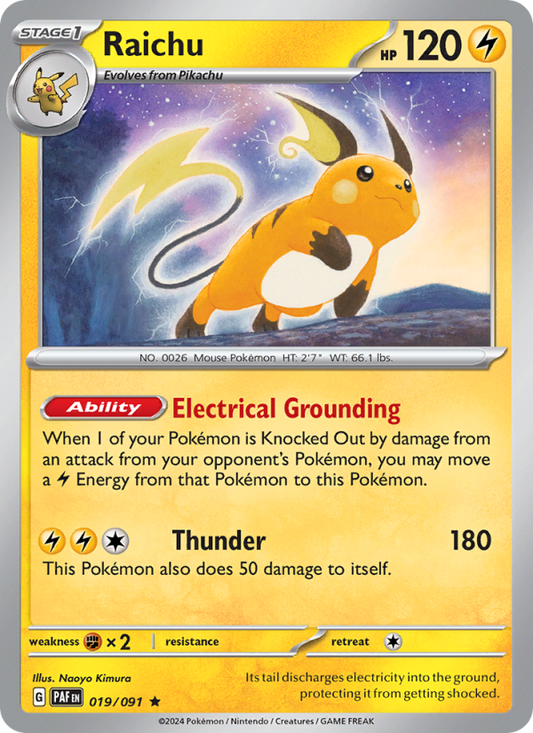PAF Paldean Fates 019/245 Raichu (Rare - reverse)