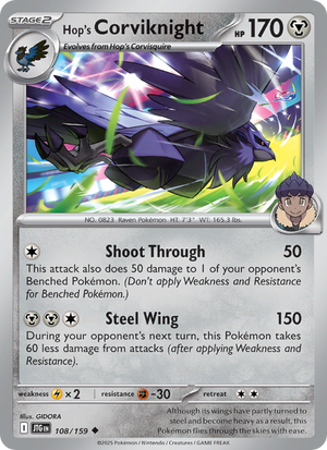JTG Journey Together 108/190 Hop's Corviknight (Uncommon - reverse)
