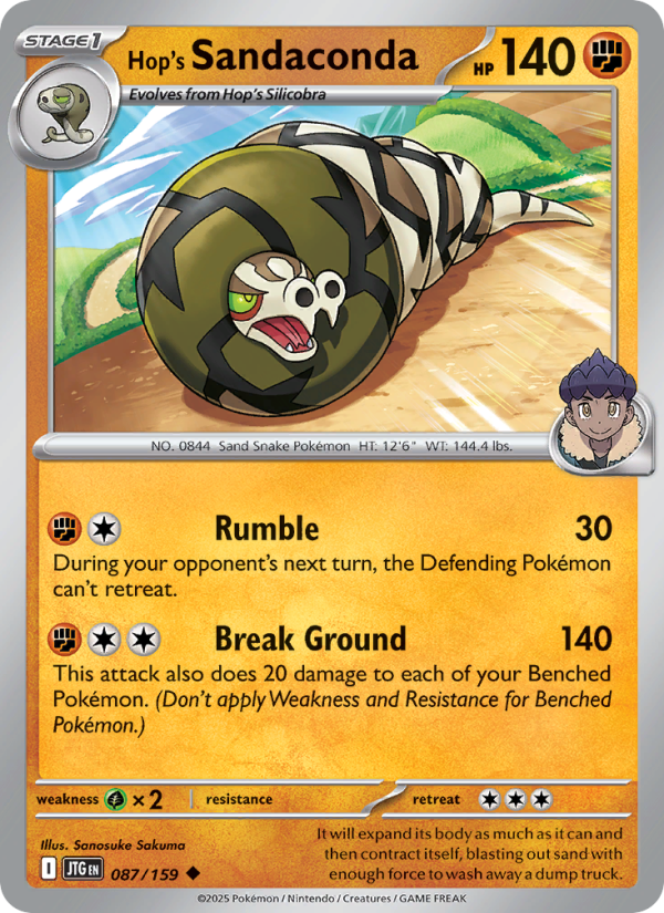 JTG Journey Together 087/190 Hop's Sandaconda (Uncommon - reverse)