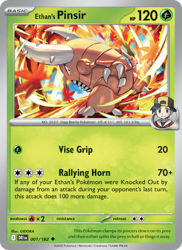 DRI Destined Rivals 001/244 Ethan's Pinsir (Uncommon - normal)