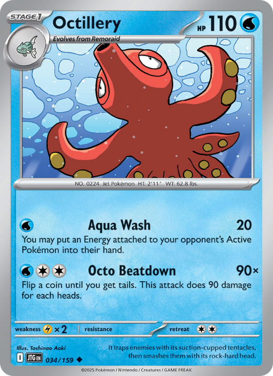 JTG Journey Together 034/190 Octillery (Uncommon - reverse)