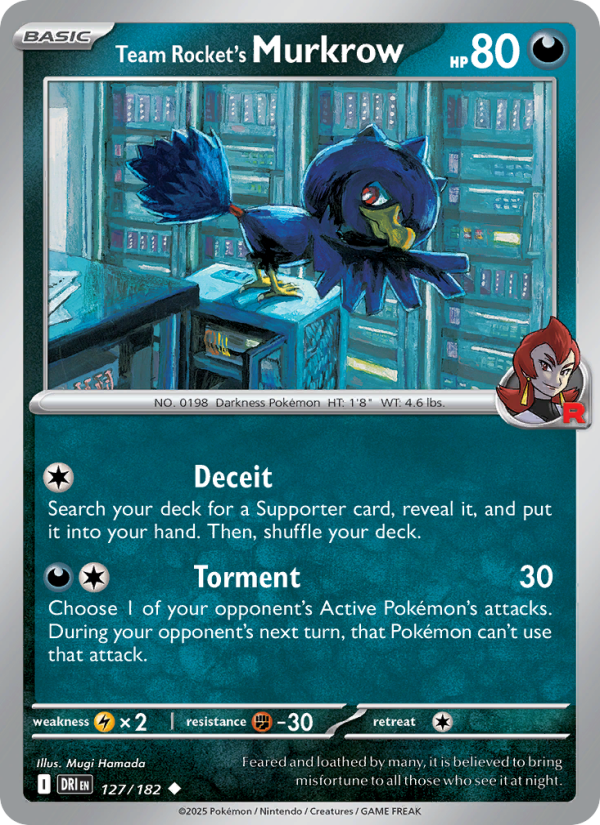 DRI Destined Rivals 127/244 Team Rocket's Murkrow (Uncommon - reverse)