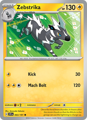 SSP Surging Sparks 063/252 Zebstrika (Common - reverse)