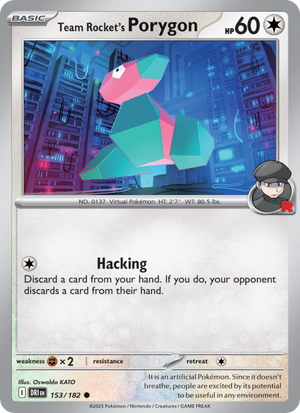 DRI Destined Rivals 153/244 Team Rocket's Porygon (Common - normal)