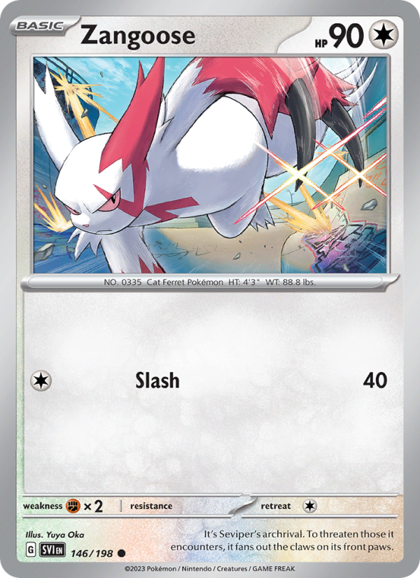 SV Scarlet & Violet 146/258 Zangoose (Common - reverse)
