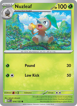 MEG Mega Evolution 014/188 Nuzleaf (Common - reverse)