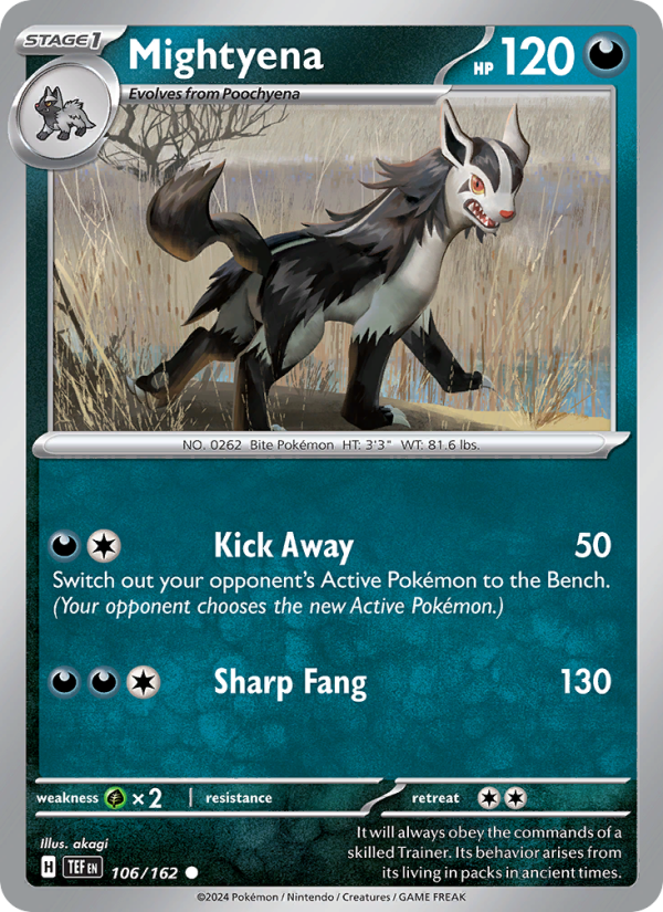 TEF Temporal Forces 106/218 Mightyena (Common - reverse)