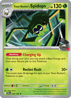 DRI Destined Rivals 020/244 Team Rocket's Spidops (Rare - reverse)