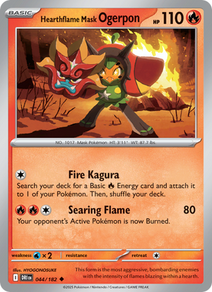 DRI Destined Rivals 044/244 Hearthflame Mask Ogerpon (Uncommon - normal)
